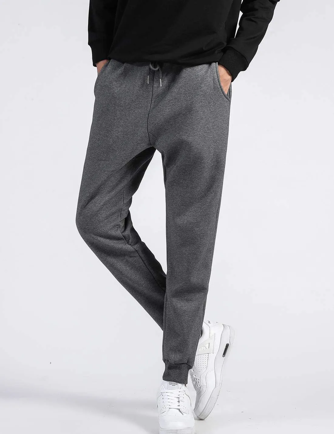 PEHMEA Men's Winter Fleece Pants Sherpa Lined Sweatpants Active Running Jogger Pant