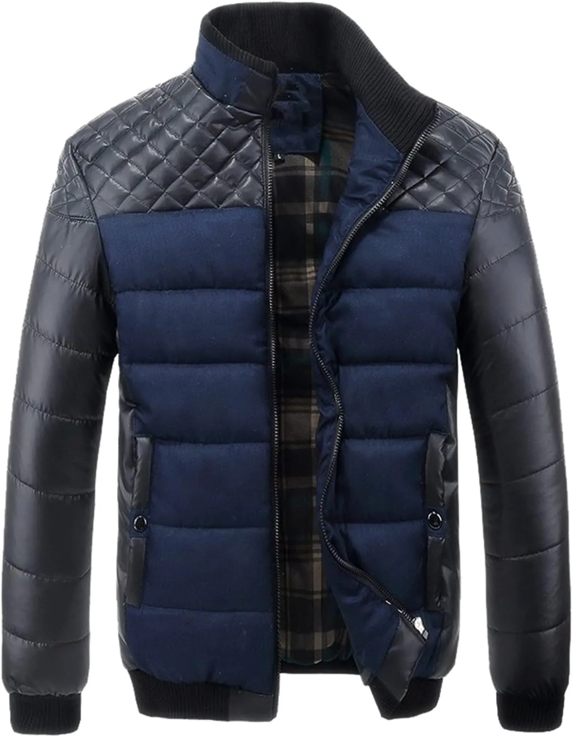 Puffer Jacket Men Waterproof Lightweight Thicken Warm Puffer Coat Big and Tall Outdoor Down Coat with Pockets