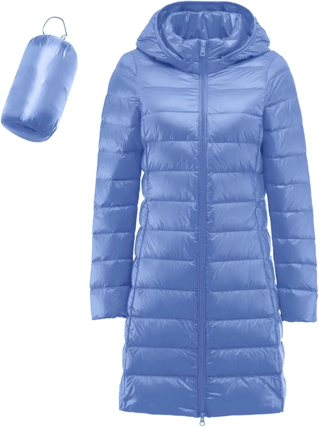 Puffer Jacket Womens Women's Down Jackets & Parkas Long Women Down Packable Ultralight Long Hooded Jacket Puffer Parka Coat Womens Black Puffer Jacket Waterproof Winter Parkas for Women