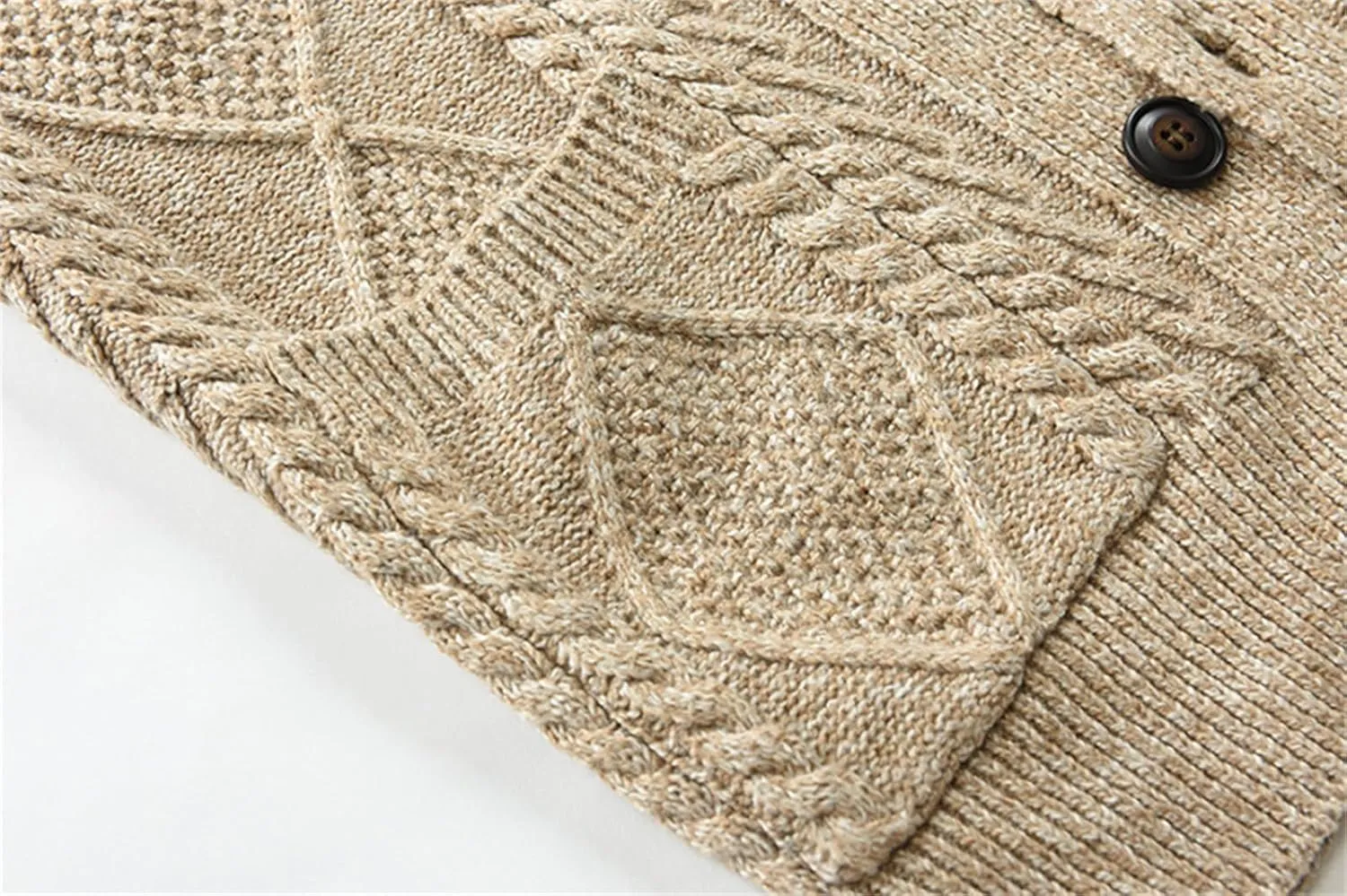 Shawl Collar Cardigan Men Knit Open Front Sweater Button Down Cardigans Long Sleeve Sweaters Winter Shirt Thick Coat