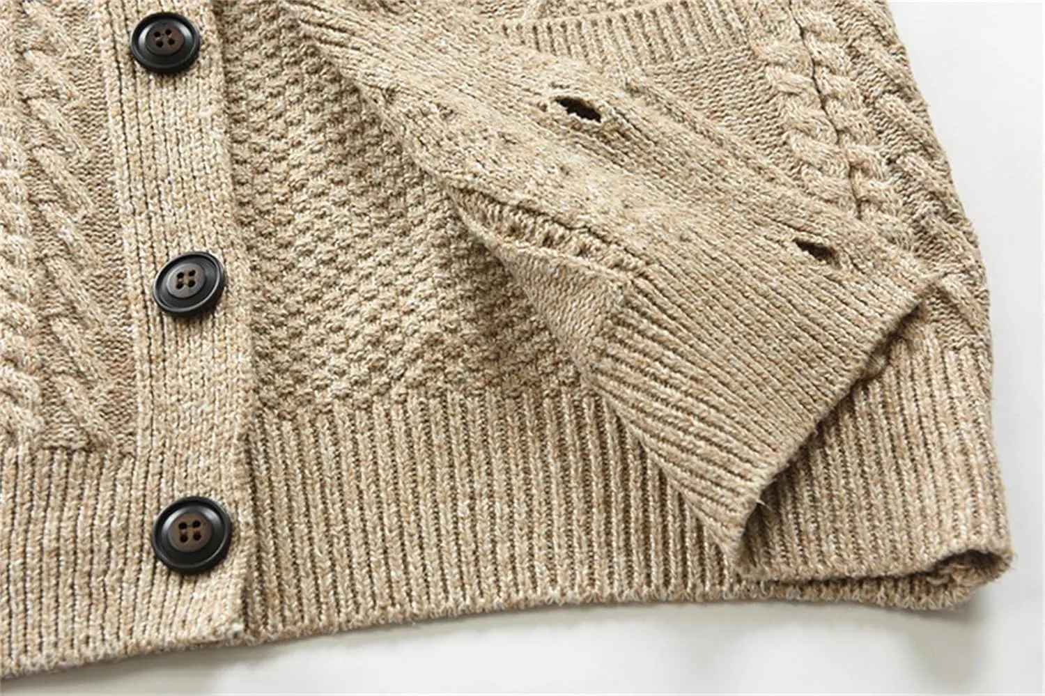 Shawl Collar Cardigan Men Knit Open Front Sweater Button Down Cardigans Long Sleeve Sweaters Winter Shirt Thick Coat