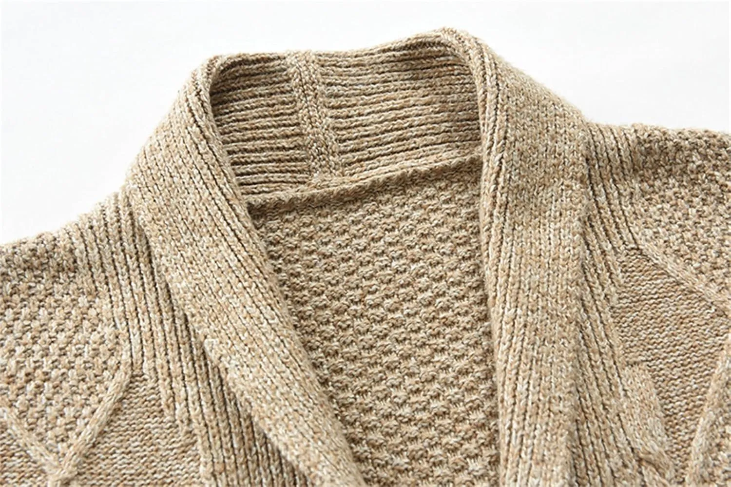 Shawl Collar Cardigan Men Knit Open Front Sweater Button Down Cardigans Long Sleeve Sweaters Winter Shirt Thick Coat