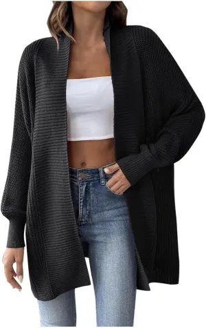 Slouchy Cardigan Sweaters for Women Chunky Knit Cardigans Drape Open Front Casual Sweater Long Fall Fashion Outerwear