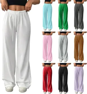 Sweatpants Women Baggy Drawstring High Waisted Wide Leg Pants Casual Winter Loose Comfy Fleece Joggers with Pockets