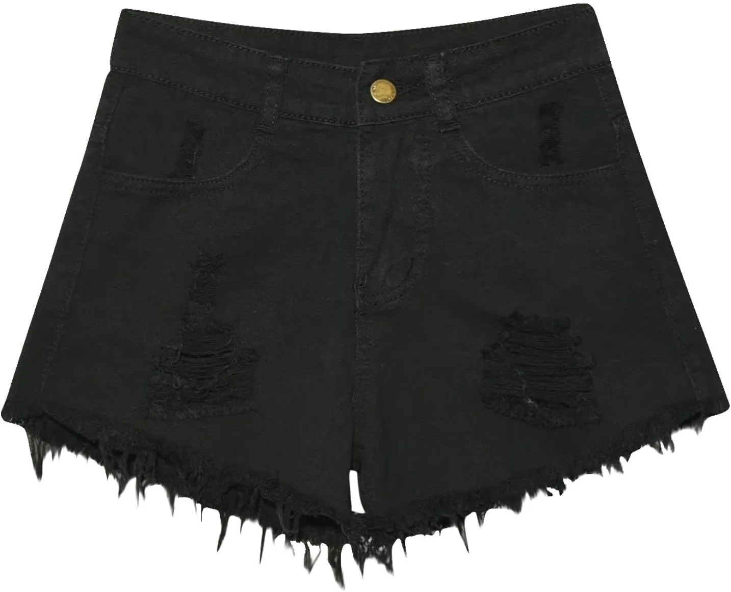 TANGNADE Denim Shorts Women Plus Size High Waisted Stretchy Casual Summer Frayed Raw Hem Trendy Jean Shorts with Pockets