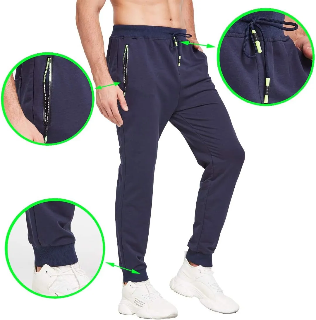 Tansozer Men's Lightweight Joggers Casual Slim Sweatpants Track Pants with Zipper Pockets