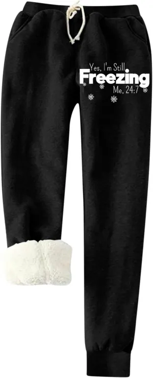 Thermal Tights for Women Fleece Lined Leggings Women Thick Sherpa Polar Lined Jogger Pants Printed Sweatpant Winter Thermal Athletic Lounge Jean Leggings