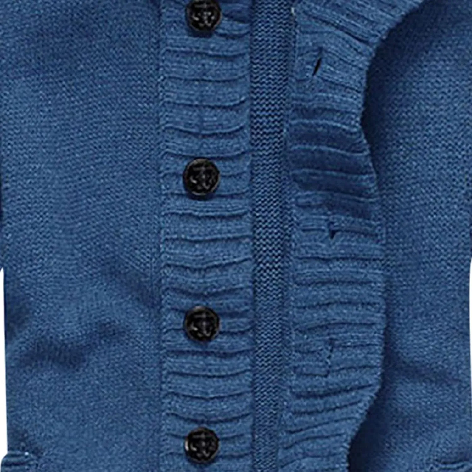 tuduoms Men's Chunky Cardigan Sweaters Slim Fit Button Cable Knit Sweater Stand Collar Winter Fashion Cardigans with Pockets