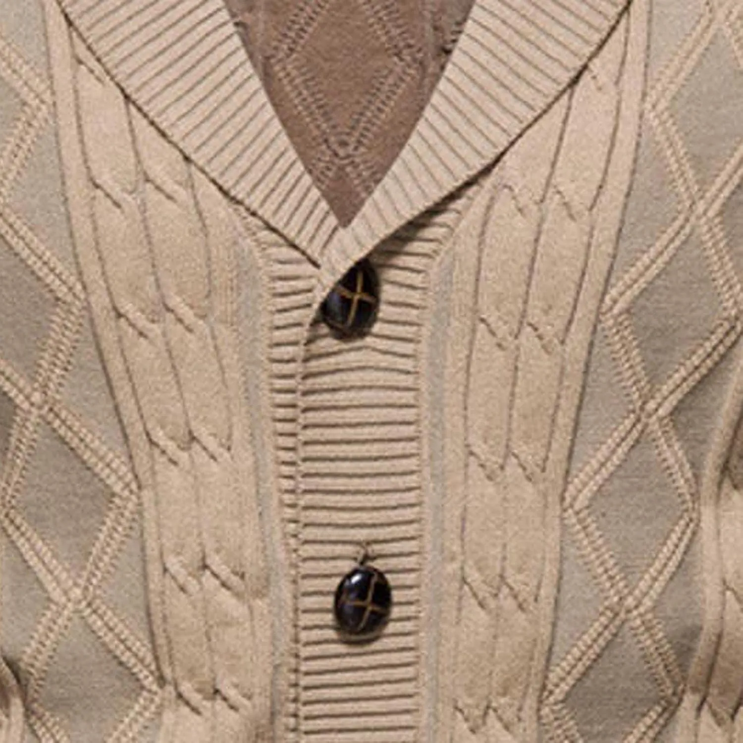 tuduoms Mens Shawl Collar Cardigan Sweater Argyle Cable Knitted Casual Winter Lightweight Button Down Thermal Chunky Sweater