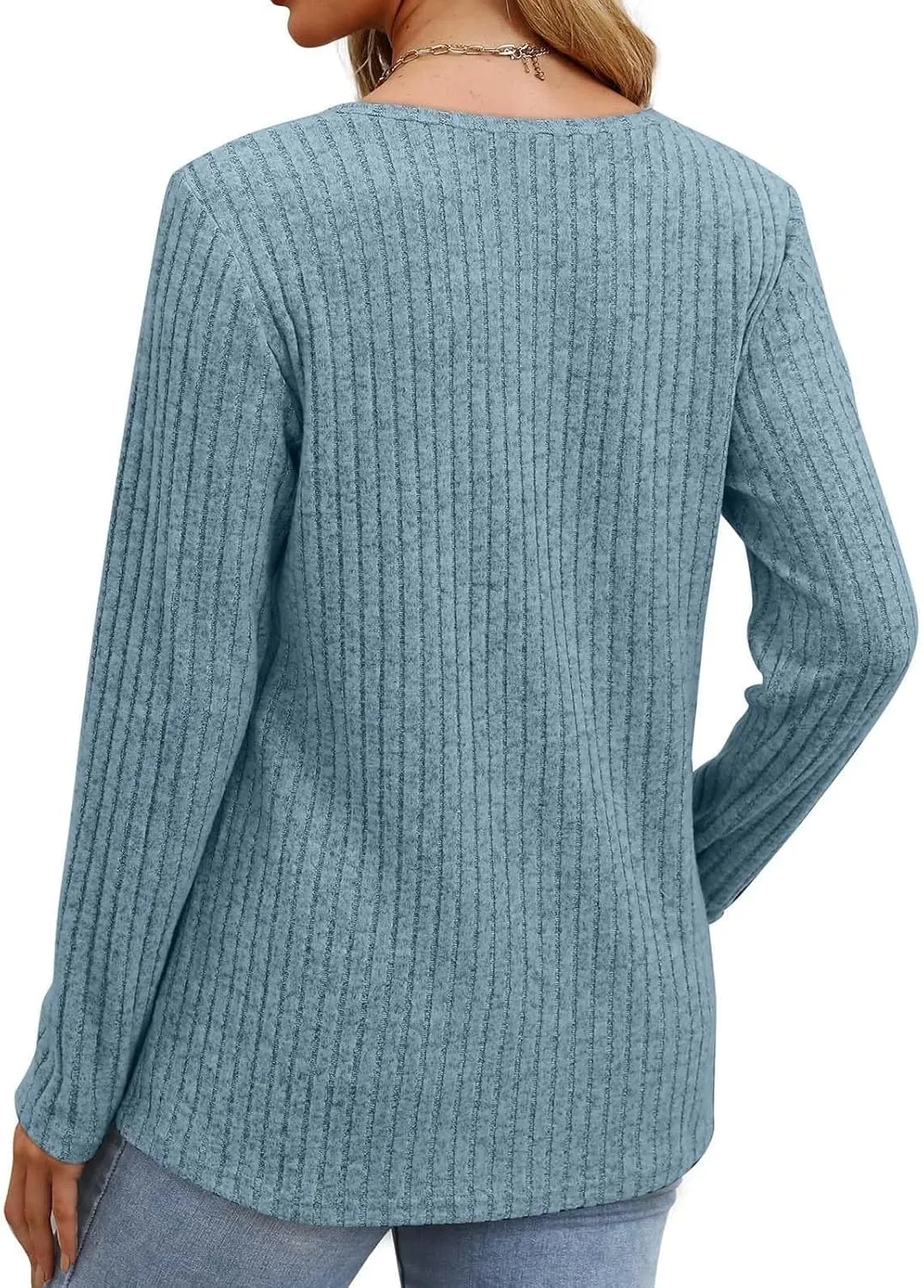 Tunic Sweaters for Women Crewneck Long Sleeve Shirts Lightweight Sweater Baggy Cute Cotton Knit Blouse Fall Clothes