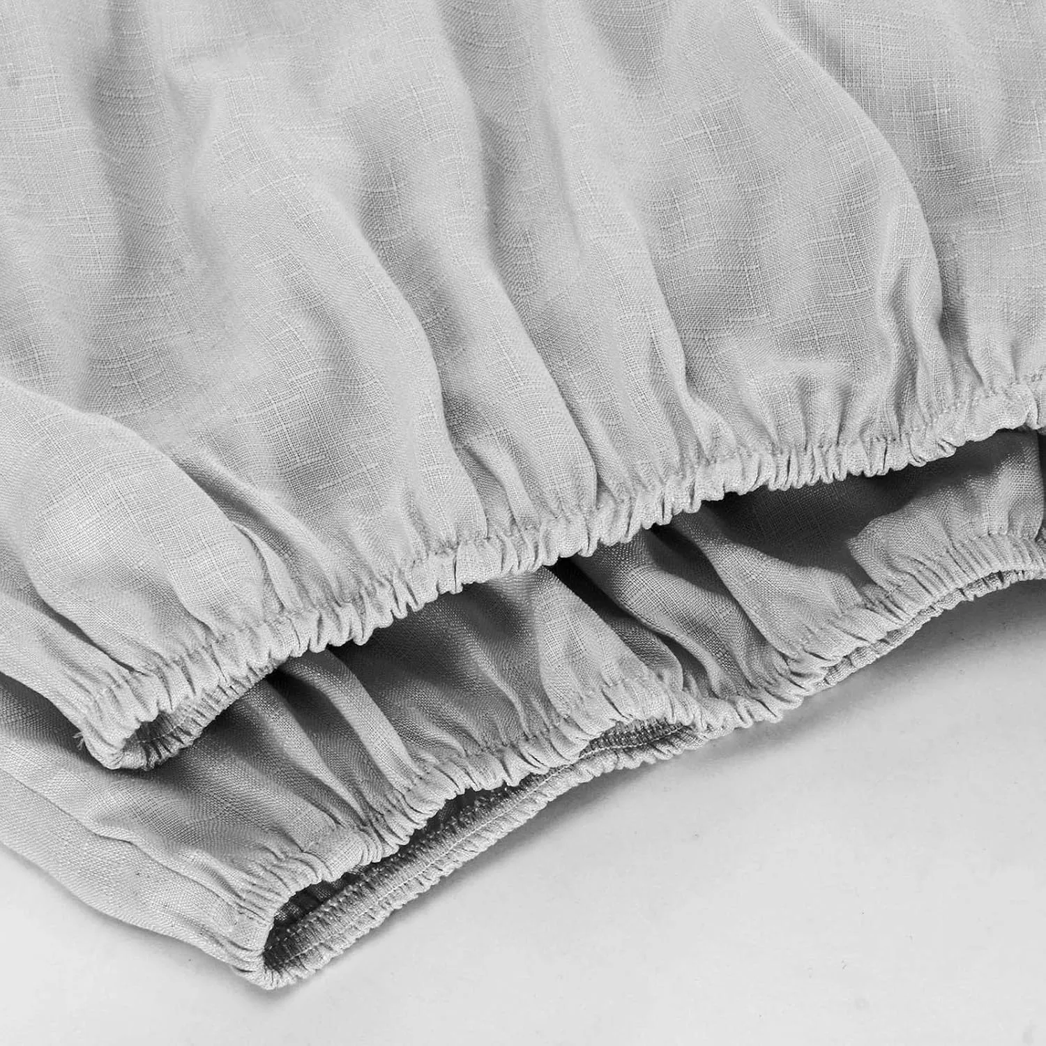 Uillui Men's Cotton Linen Harem Shorts Elastic Waist Drawstring Casual Summer Beach Shorts Loose Baggy Work Lounge Shorts