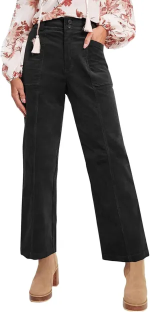 Vintage Corduroy Pants Women Dressy Casual High Waisted Wide Leg Pants Trendy Baggy Sailor Pants with Pockets