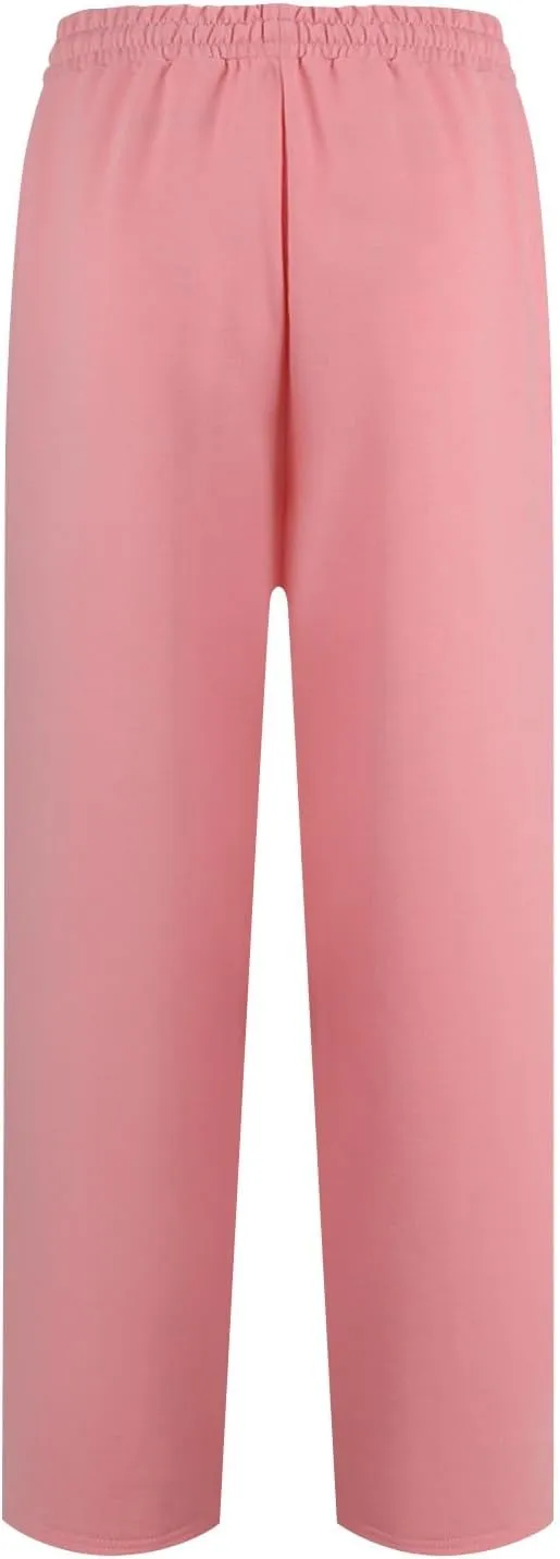 Wide Leg Sweatpants Women Baggy High Waisted Drawstring Joggers with Pockets Trendy Fleece Track Pants