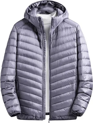 Winter Jackets for Men Lightweight Puffer Jacket Zip up Padded Coat Packable Down Jacket Quilted Insulated Jacket