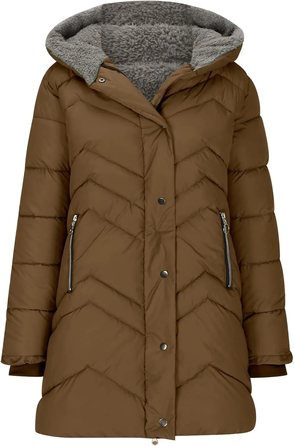 Winter Puffer Thicken Jackets for Women Waterproof Warm Maxi Coats down Jackets Faux Fur Parka with Hood down Coats