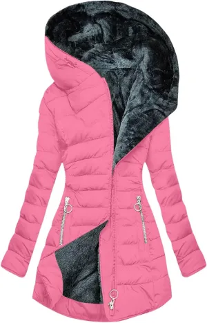Women Attumn Winter Solid Composite Zipper Long Sleeve Jacket Pocket Outerwear Coat plus Winter Coat