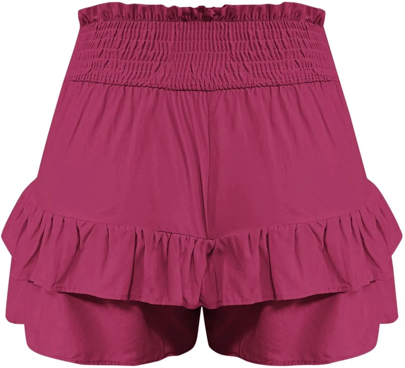 Women Casual Ruffle Shorts High Rise Bermuda Short Pant Trendy Flowy Shorts Summer Holiday Beach Pleated Mini Skirt