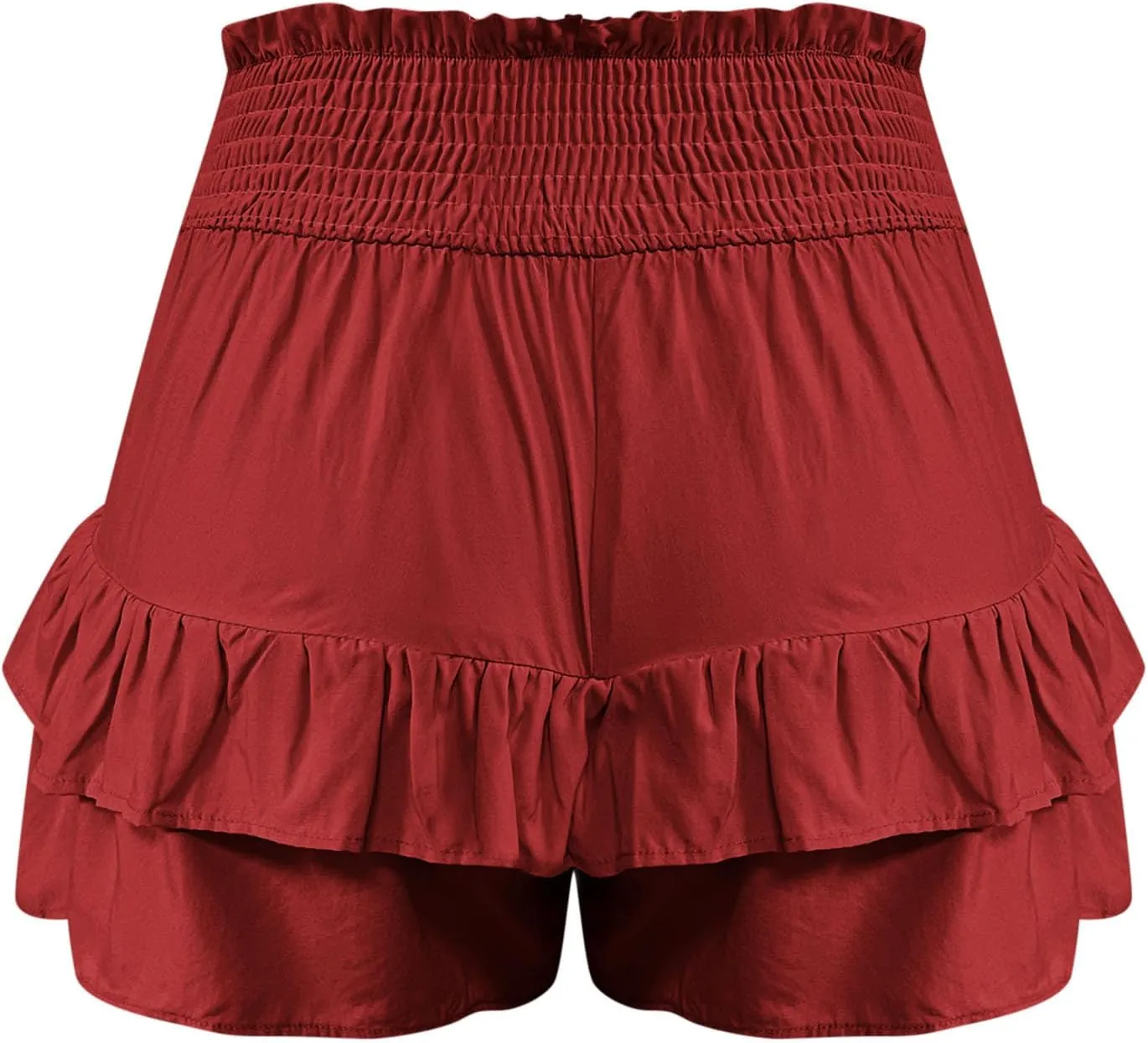 Women Casual Ruffle Shorts High Rise Bermuda Short Pant Trendy Flowy Shorts Summer Holiday Beach Pleated Mini Skirt