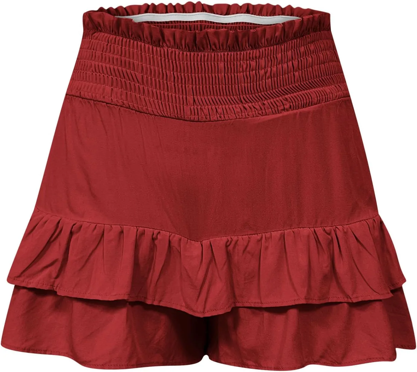 Women Casual Ruffle Shorts High Rise Bermuda Short Pant Trendy Flowy Shorts Summer Holiday Beach Pleated Mini Skirt