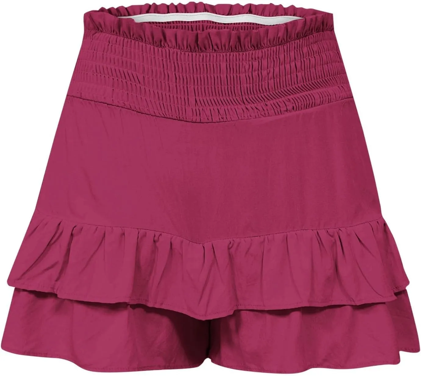 Women Casual Ruffle Shorts High Rise Bermuda Short Pant Trendy Flowy Shorts Summer Holiday Beach Pleated Mini Skirt