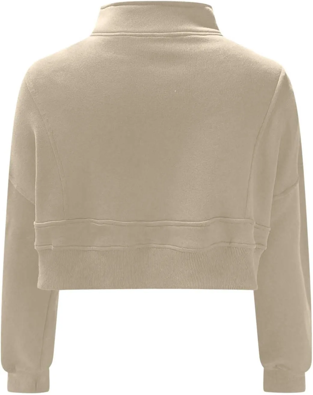 Women Fall Fashion 2024 Cropped Sweatshirt Half Zip Casual Long Sleeve Fleece Quarter Zipper Pullover Y2k Workout Top