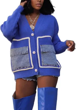 Women Long Sleeve Open Front Cardigan Sweaters Coat Oversized Chunky Cable Knit Button Down Outerwear Trendy Outfits