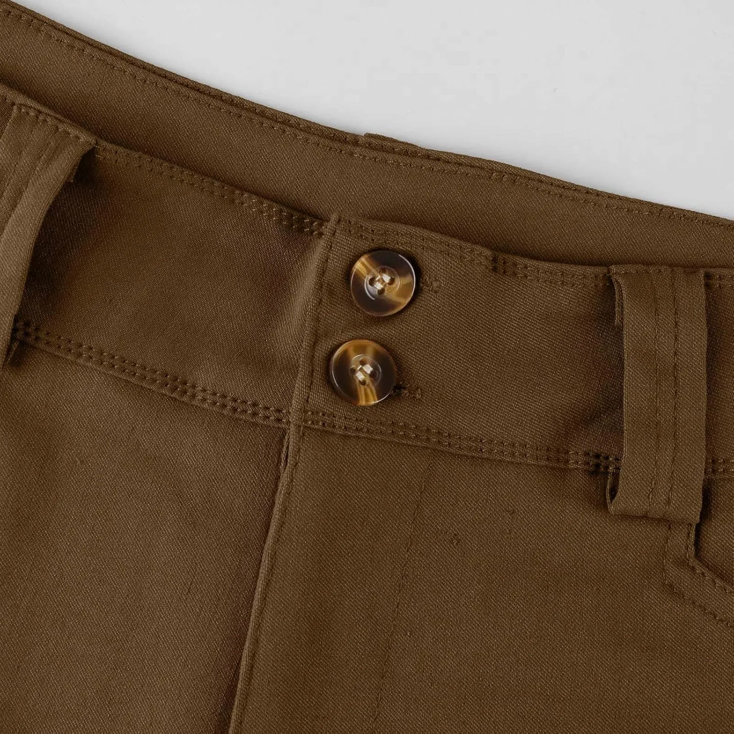 Women Stretch Twill Shorts Casual High Waisted Summer Shorts Folded Hem Chino Shorts Bermuda Shorts with Pockets