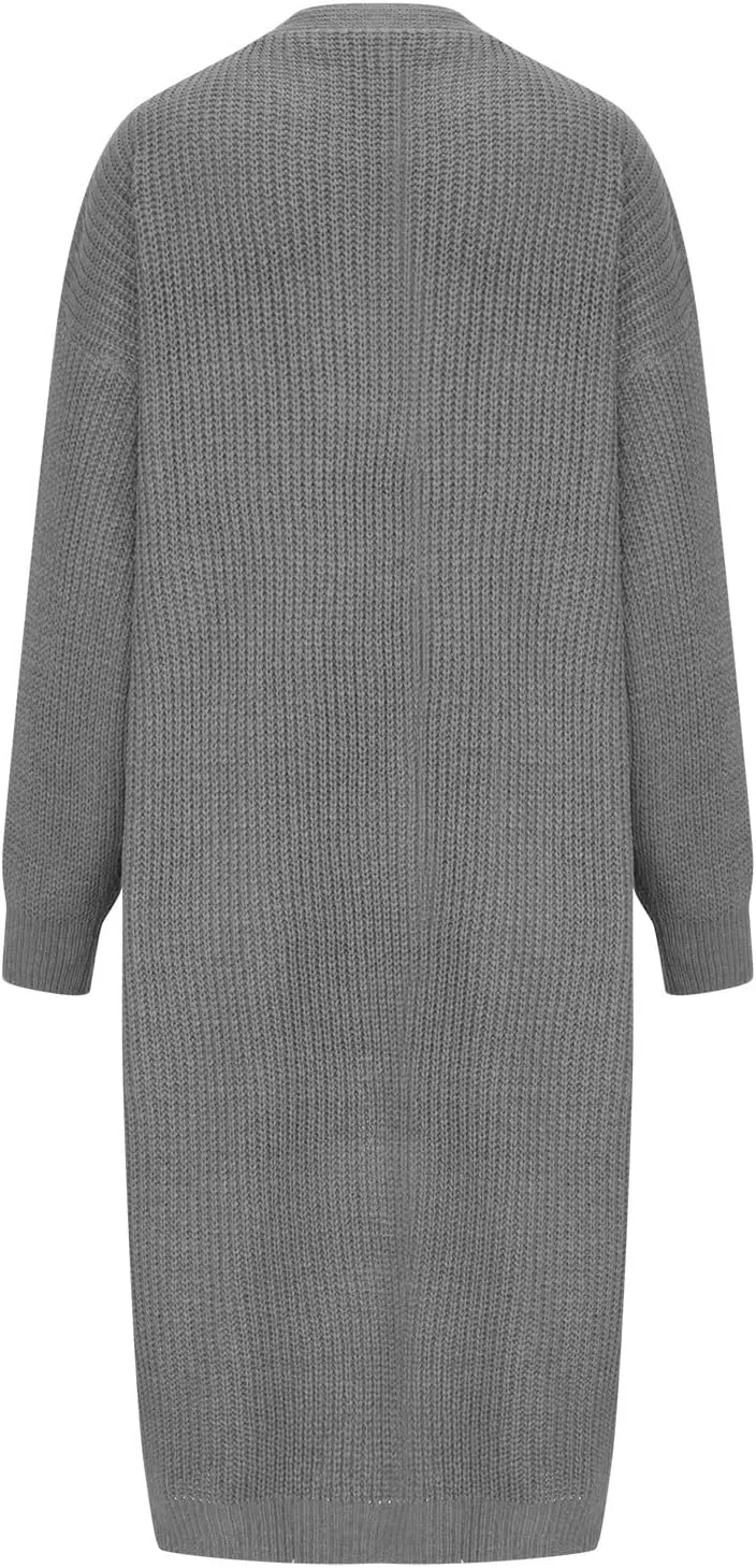 Women's 2024 Fall Long Batwing Sleeve Open Front Chunky Knit Cardigan Sweater Casual Long Jackets Fashion Fall Outfits