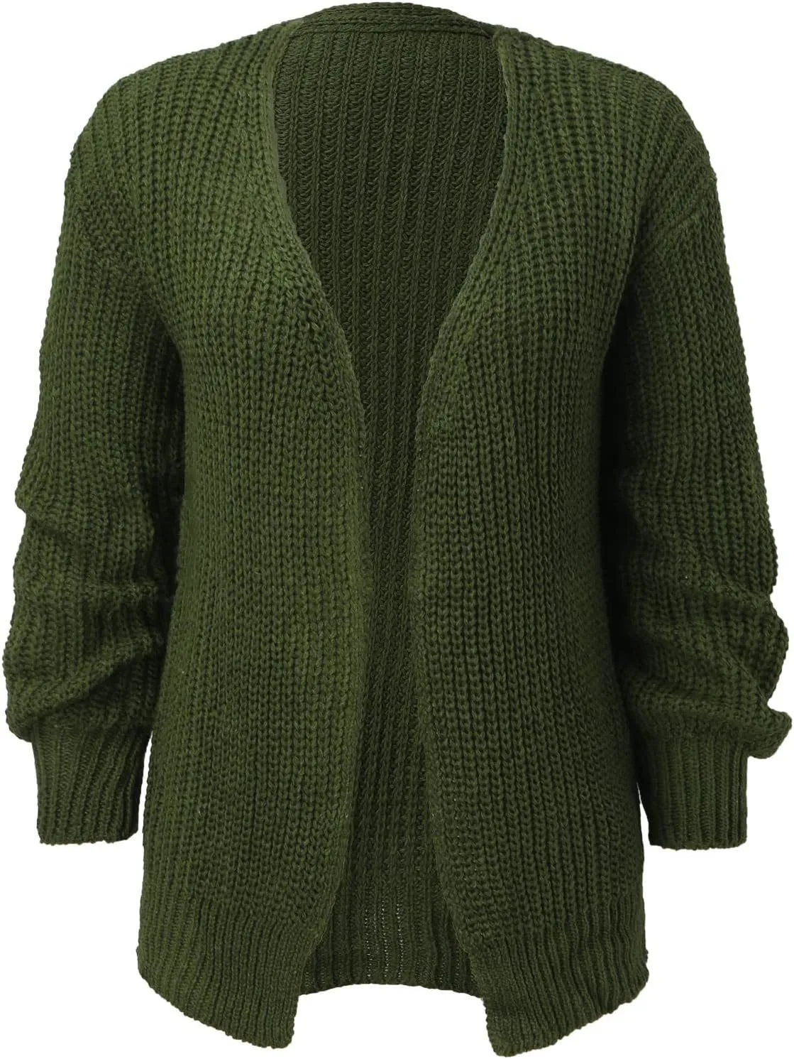 Women's Cardigan Open Front Long Lantern Sleeve Sweater Coats Fall 2024 Oversized Chunky Knit Outwear with Pockets
