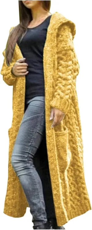 Women's Cardigans Sweater Open Front Casual Button Down Coat Oversize Chunky Knit Sweater Outwear with Pocket