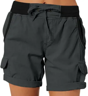 Womens Cargo Short Casual Summer Elastic Hiking Short 2025 Trendy High Rise with Pocket Solid Loose Outfit Lightweight