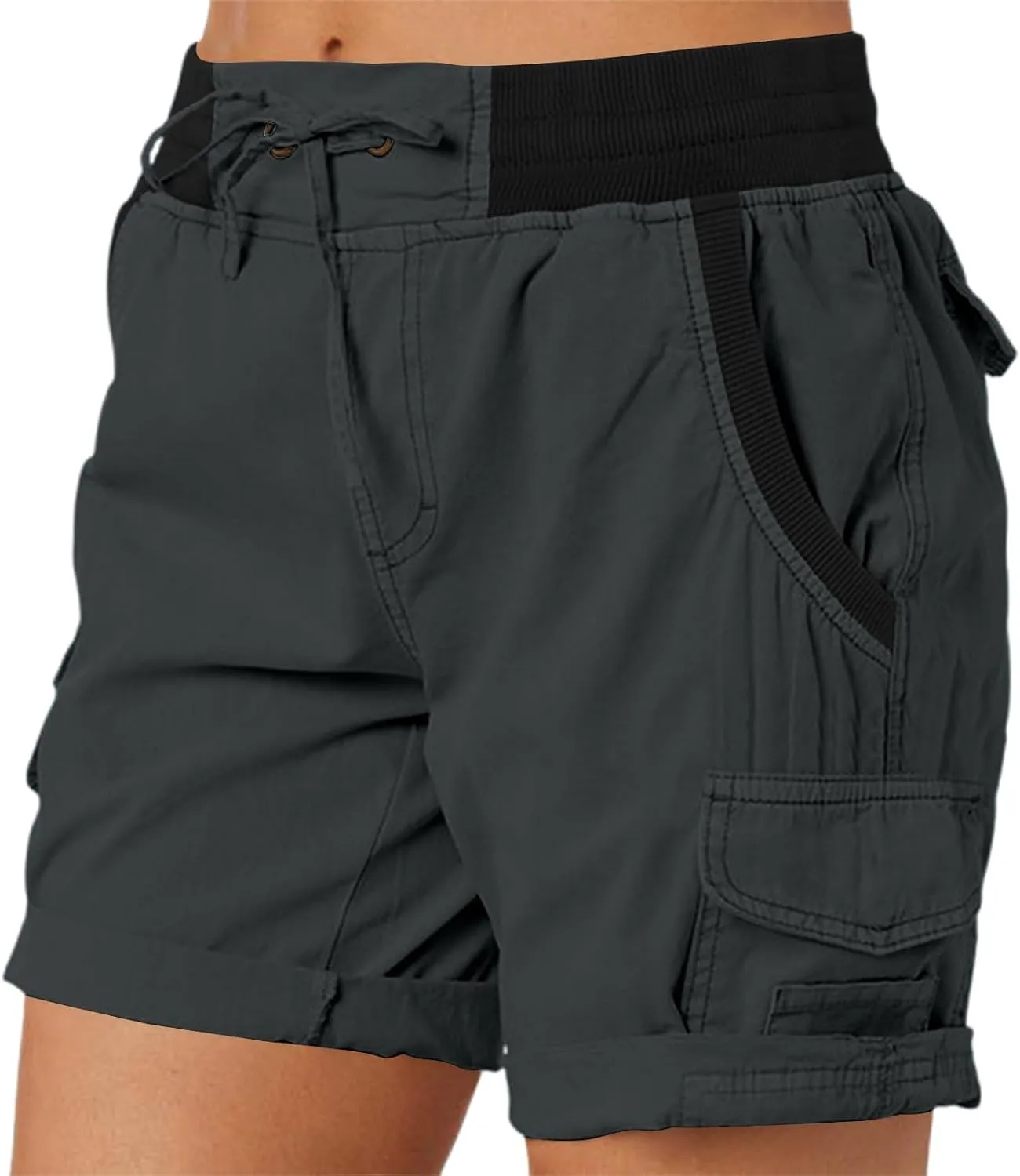 Womens Cargo Short Casual Summer Elastic Hiking Short 2025 Trendy High Rise with Pocket Solid Loose Outfit Lightweight