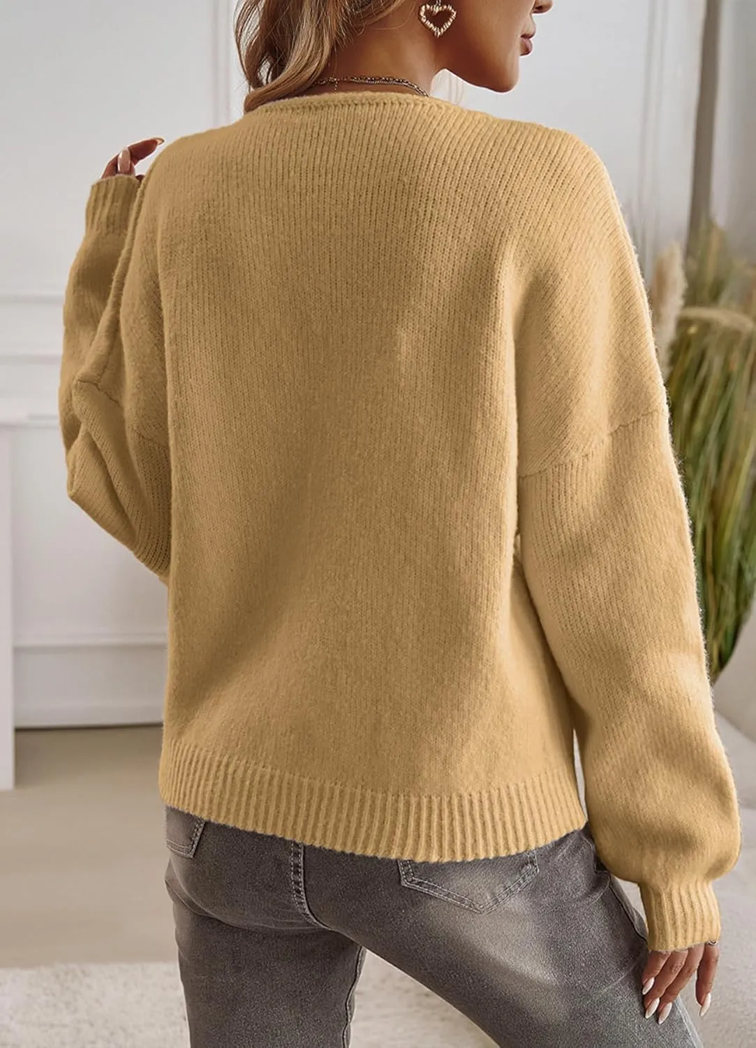 Womens Casual Long Sleeve Cable Knit Cardigan Sweaters Lightweight Crew Neck Open Front Tie Short Outerwear Coats