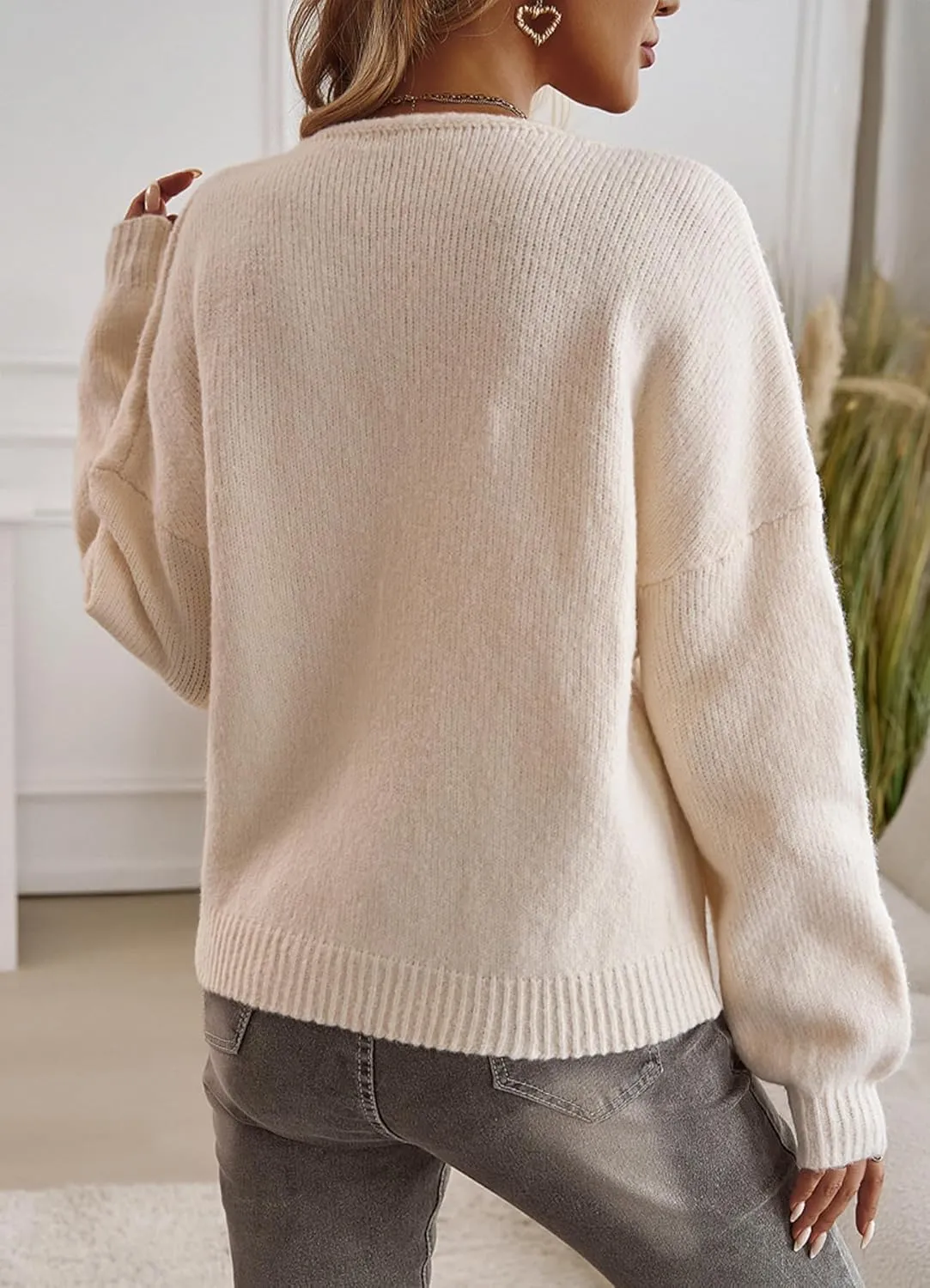 Womens Casual Long Sleeve Cable Knit Cardigan Sweaters Lightweight Crew Neck Open Front Tie Short Outerwear Coats