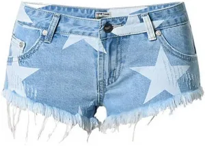 Womens Embroidered Floral Denim Shorts Slim High Rise Plus Size Raw Edge Hem Stretch Jean Shorts