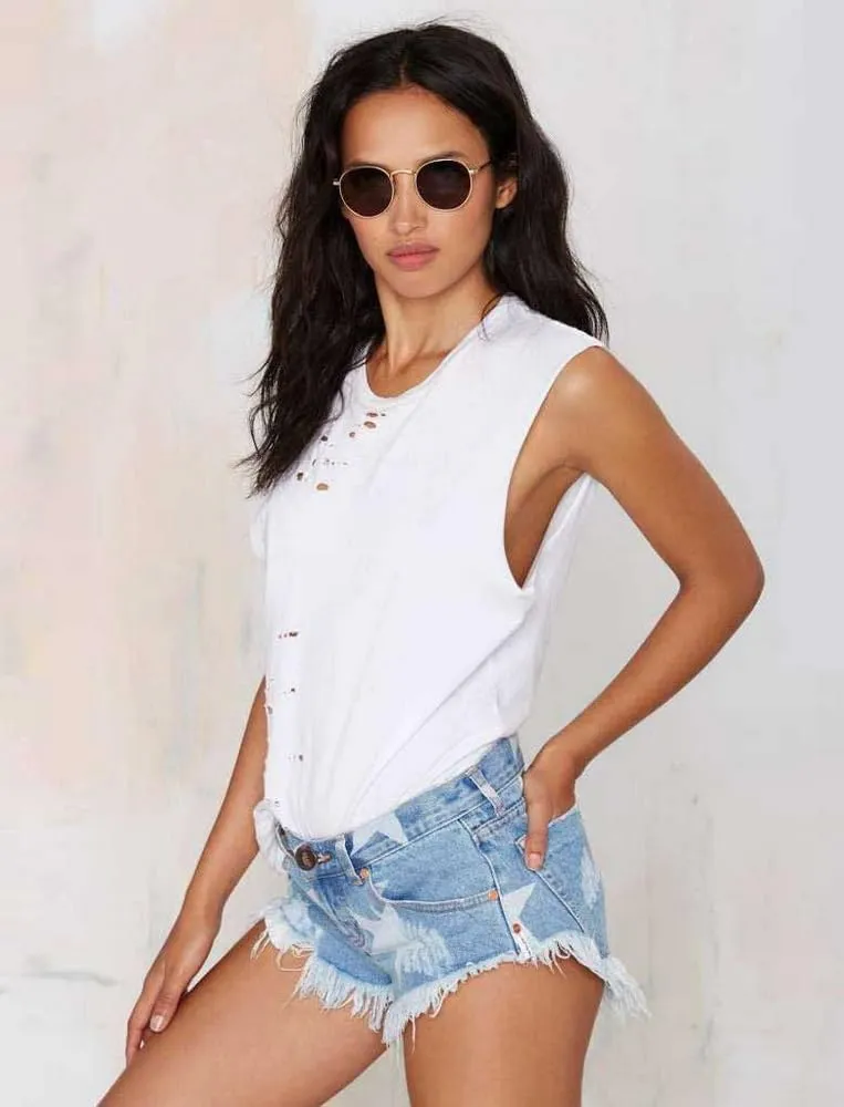 Womens Embroidered Floral Denim Shorts Slim High Rise Plus Size Raw Edge Hem Stretch Jean Shorts