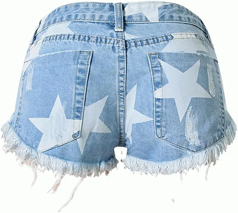 Womens Embroidered Floral Denim Shorts Slim High Rise Plus Size Raw Edge Hem Stretch Jean Shorts
