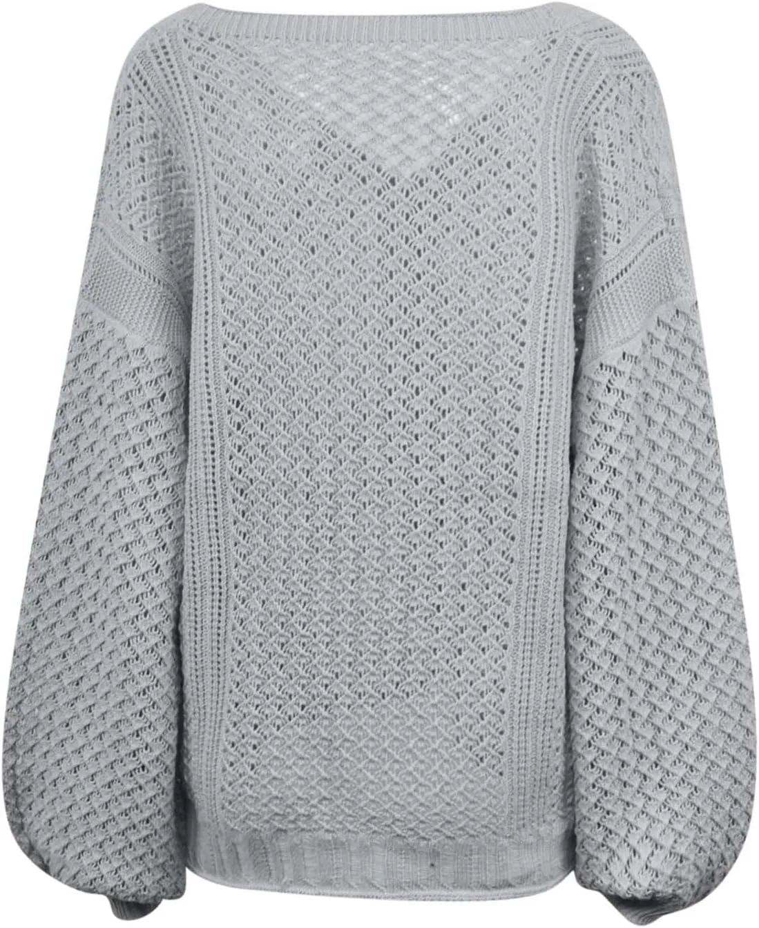 Women's Fashion Long Sleeve Open Front Crochet Hollow Out Lightweight Loose Button Down Knit Cardigan Sweater Outwear