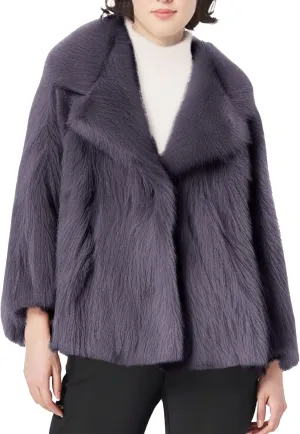 Womens Faux Coat Winter Shaggy Casual Oversized Lapel Jackets Warm Fuzzy Outerwear Long Lined Trench Coat