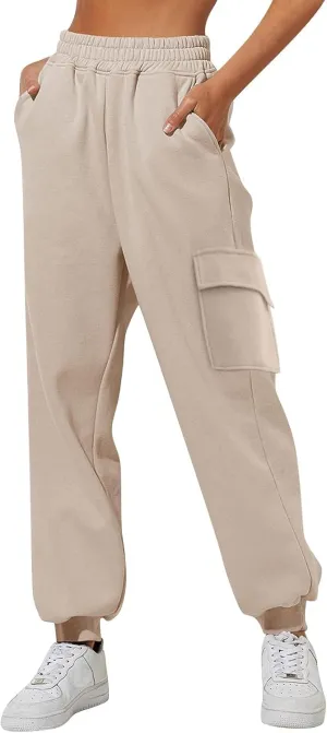 Women's Fleece Lined Joggers Water Resistant High Waisted Sweatpants Winter Warm Pant Thermal Running Hiking Pants