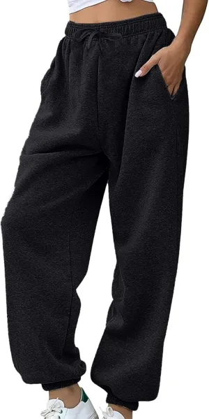 Women's Fleece Lined Joggers Water Resistant High Waisted Sweatpants Winter Warm Pant Thermal Running Hiking Pants
