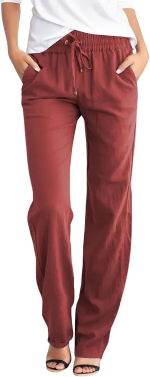 Women's Fleece Lined Joggers Wide Leg Yoga Pants Sweatpants Casual Loose Lounge Comfy Baggy Trousers with Pockets