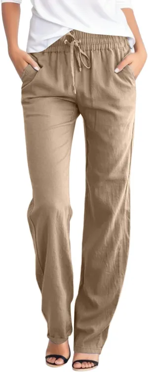 Women's Fleece Lined Joggers Wide Leg Yoga Pants Sweatpants Casual Loose Lounge Comfy Baggy Trousers with Pockets