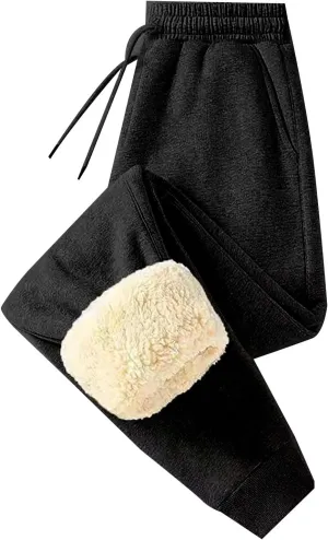 Women's Fleece Lined Sweatpantsthermal Joggers with Pockets Winter Lounge Yoga Workout Running Pants Fleece Pants