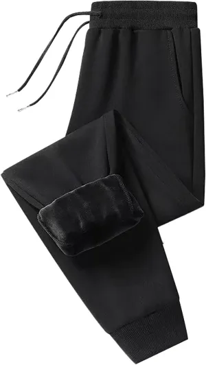 Women's Fleece Lined Sweatpantsthermal Joggers with Pockets Winter Lounge Yoga Workout Running Pants Fleece Pants