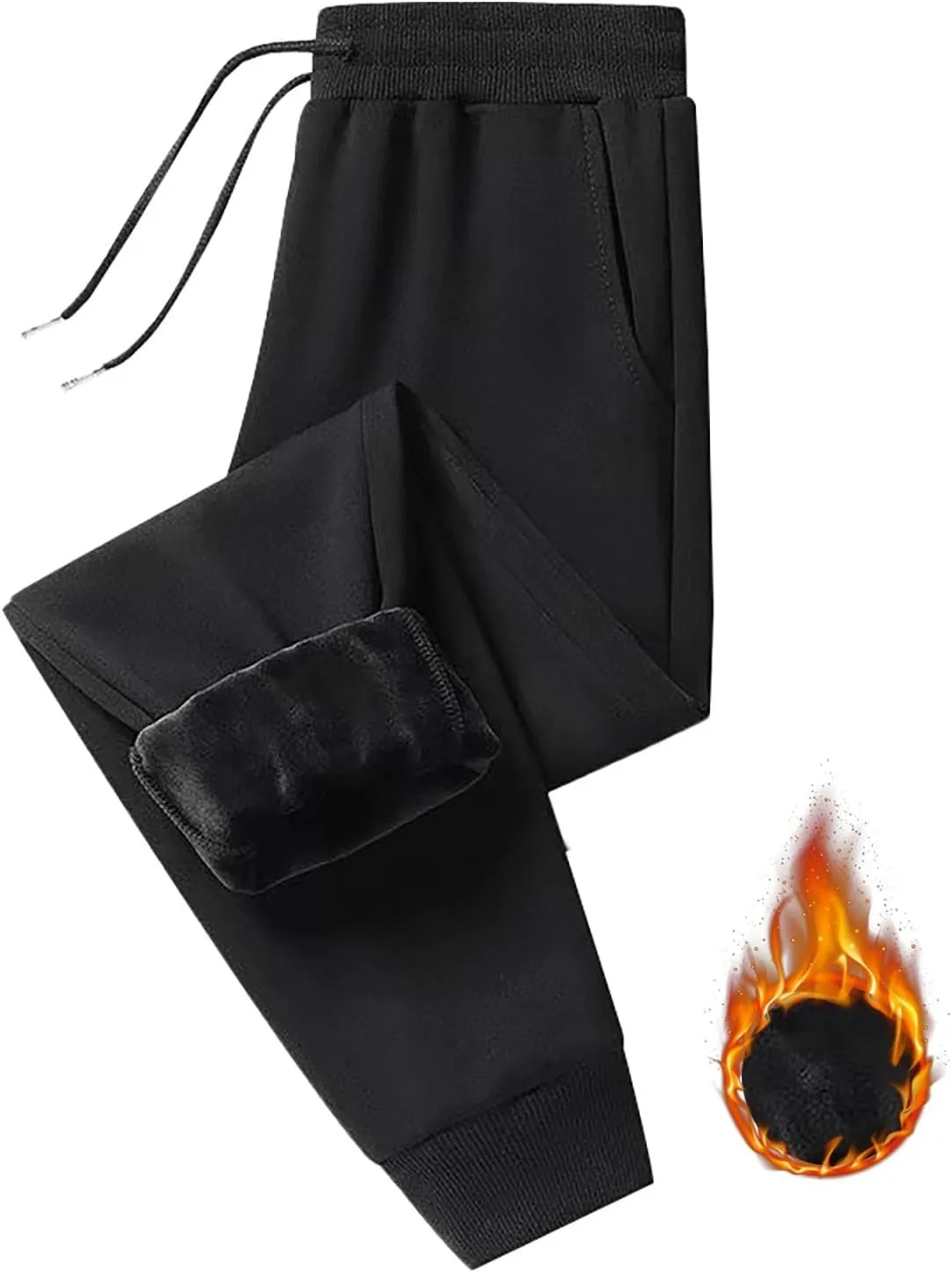 Women's Fleece Lined Sweatpantsthermal Joggers with Pockets Winter Lounge Yoga Workout Running Pants Fleece Pants