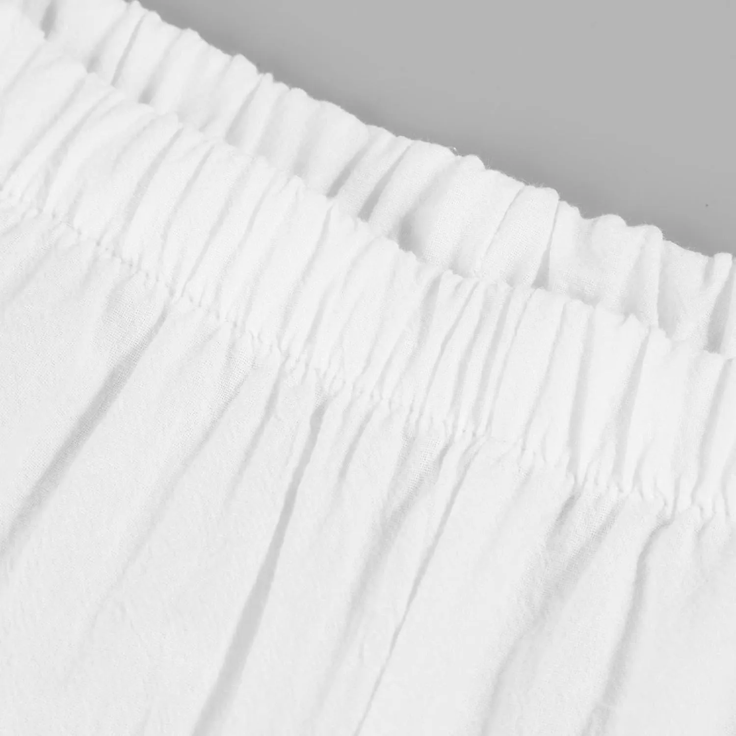 Women's High Elastic Waist Pleated Loose Chiffon Wide Leg Capri Pants Culottes Casual Pleated Plain Long Palazzo Pants