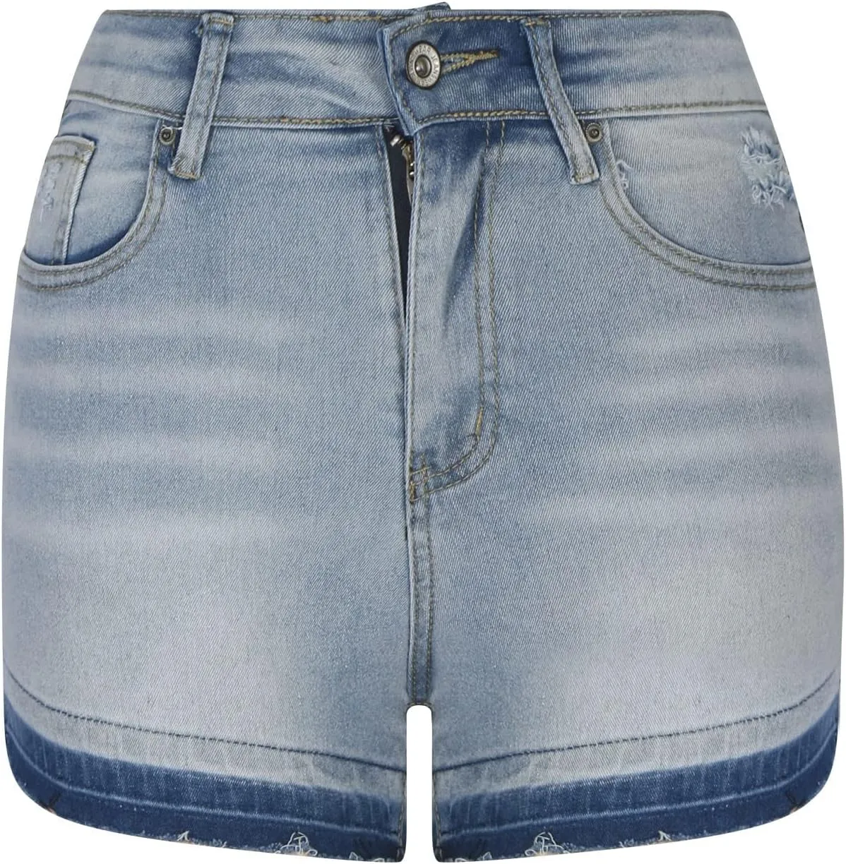 Womens High-Rise Cutoff Jean Short Stretchy Casual Sexy Distressed High Waisted Ripped Frayed Denim Hot Shorts Summer