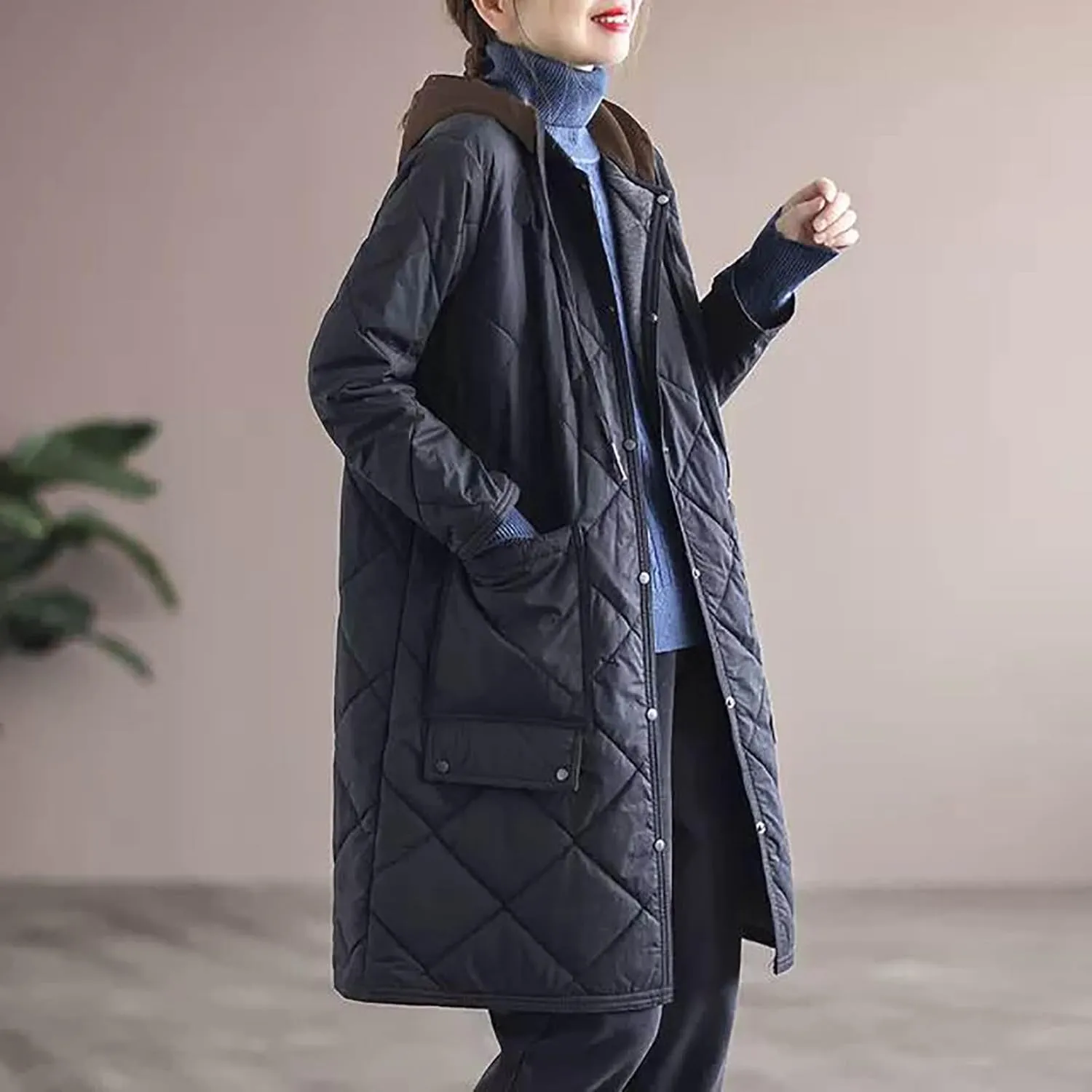 Women's Long Winter Puffer Coat Waterproof Warm Maxi Down Jacket with Pockets Hood Parka Overcoat 2024