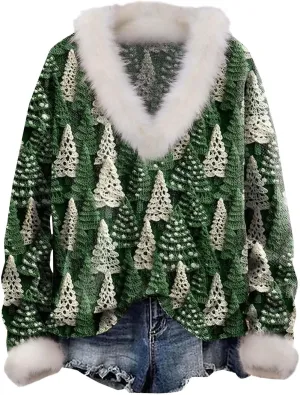 Womens Oversized Sweatshirt Loose V Neck Fleece Long Sleeve Pullovers Waffle Knit Winter Warm Tops Blouses Clothes